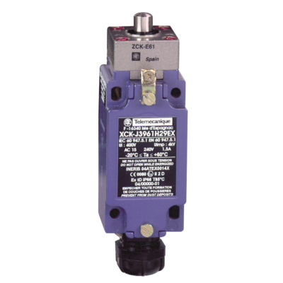 limit switch XCKJ - plunger - 2NC + NO - ATEX/IECEx - Telemecanique Sensors - XCKJ3961H29EX