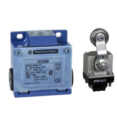 Limit switch, Limit switches XC Standard, XCKM, thermoplastic roller lever, 1NC+1 NO, snap action, M20 - Telemecanique Sensors - XCKM116H29