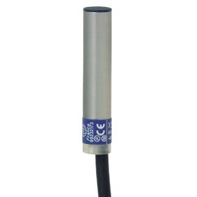 Inductive proximity sensors XS, inductive sensor XS1 Ø6.5, L33mm, brass, Sn2.5mm, 12..24VDC, cable 2m - Telemecanique Sensors - XS106B3PAL2