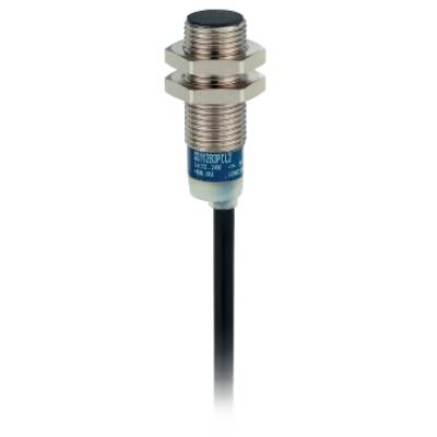 Inductive proximity sensors XS, inductive sensor XS1 M12, PNP NO&NC, Flush, Sn4mm, 12...24 VDC, cable 2 m - Telemecanique Sensors - XS112B3PCL2