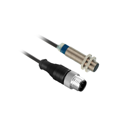 Inductive proximity sensors XS, inductive sensor XS6 M12, L59mm, brass, Sn5mm, 12...24 VDC, M12 0.15 m - Telemecanique Sensors - XS612B2PAL01M12