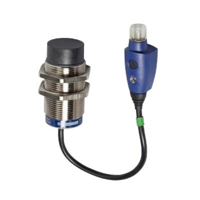 Inductive proximity sensors XS, inductive sensor XS6 M30, L63mm, brass, Sn18mm, 12...24 VDC, M12 0.15 m - Telemecanique Sensors - XS630B2PAL01M12