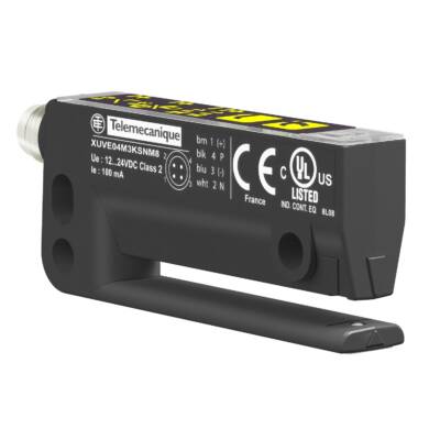 photoelec sensor label fork 40x3 - 12..24 V DC - NPN NO/NC connect M8 - Telemecanique Sensors - XUVE04M3NSNM8