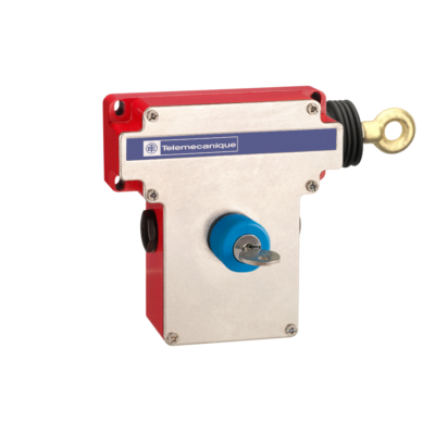 e-stop rope pull switch XY2CE - RH side -1NC+1NO - key-release pushbutton - Telemecanique Sensors - XY2CE1A450