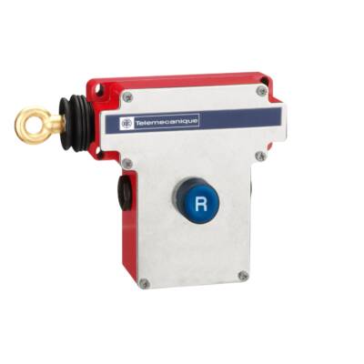 e-stop rope pull switch XY2CE - LH side -1NC+1NO - Flush pushbutton - Telemecanique Sensors - XY2CE2A150H7