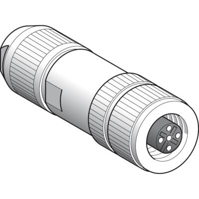 female, M12, 5-pin, shielded straight connector - Telemecanique Sensors - XZCC12FDB50R