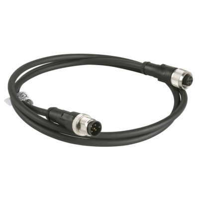 jumper cable XZ - male straight M12 5-pin - female straight M12 5-pin - PUR 1m - Telemecanique Sensors - XZCR1511064D1